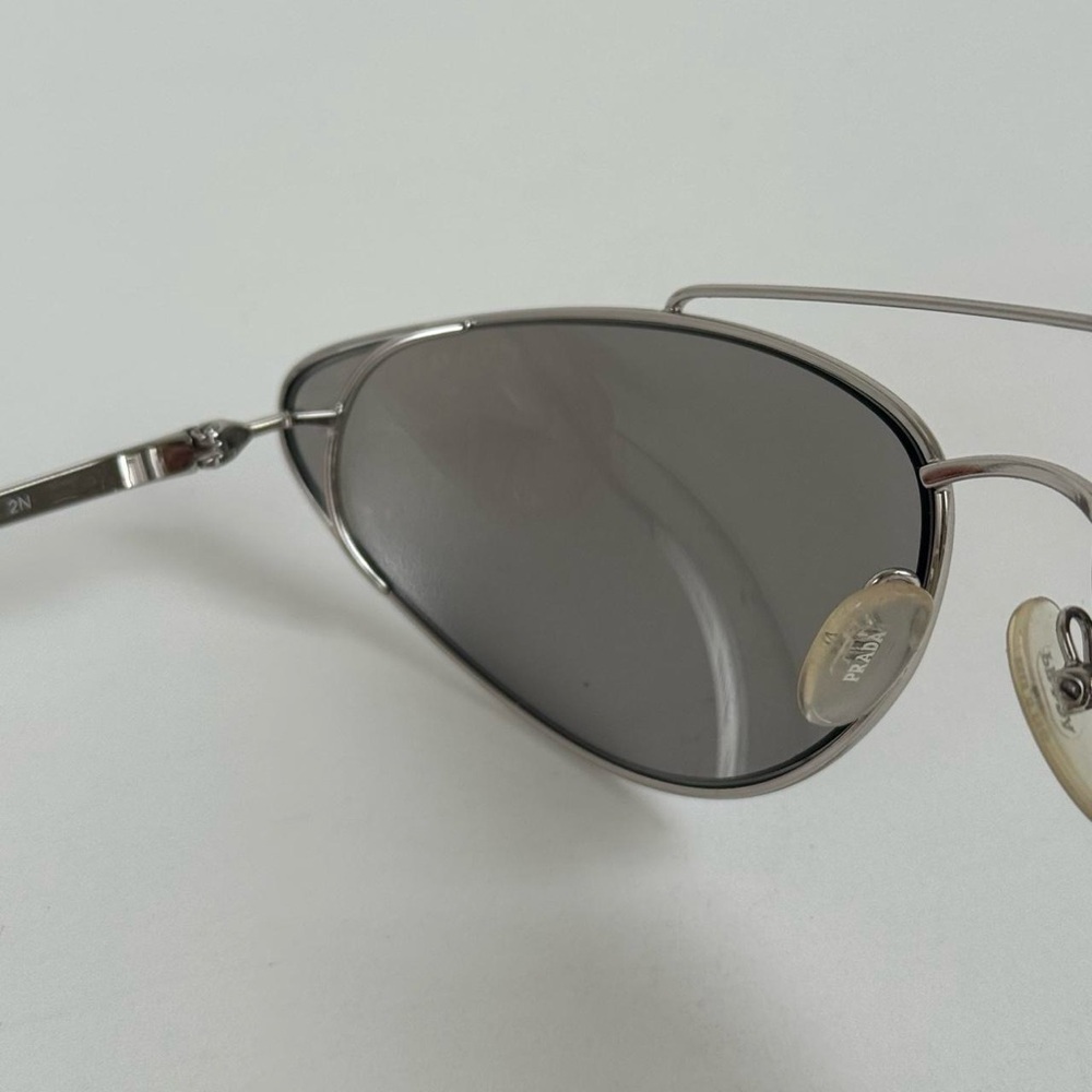 PRADA Aviator Silver Metal Sunglasses with Gray Lenses - Picture 6 of 8